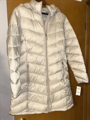 Charter Club L Grey Owl With Hood, 2 Zip Pockets & Carry Pouch. NWT - Image 1 of 4