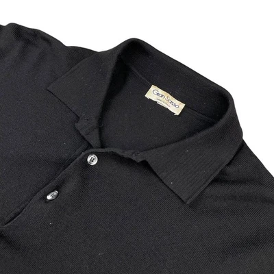 Gran Sasso Men's 100% Wool Pullover Polo Sweater Black • Italy • Size VII - Image 1 of 4