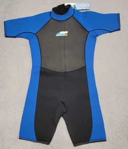Adrenaline Wetsuit Mens XL Blue Black Shorty 2mm Neoprene Short Sleeve Surfing - Picture 1 of 11