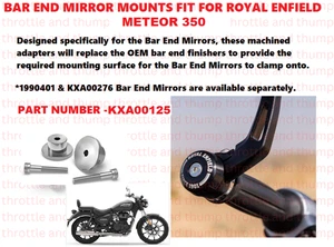 BAR END MIRROR MOUNTS FIT FOR ROYAL ENFIELD METEOR 350 - Picture 1 of 4