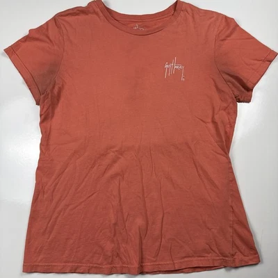 Guy Harvey T-Shirt Women Small Orange Graphic Print Logo - Image 1 of 4