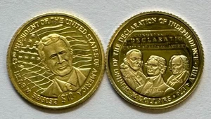 2001 & 2000 PLVRIMVS AVRO VENIT HONOR Gold Set of 2 Coins, NR - Picture 1 of 2