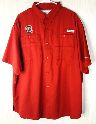 South Carolina Gamecocks Columbia PFG Tamiami Shirt Men XL Red Garnett Fishing - Image 1 of 4