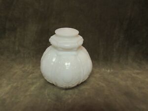 Vintage Milk White Glass Scroll Panel Ceiling or Swag Light Lamp Shade Cover
