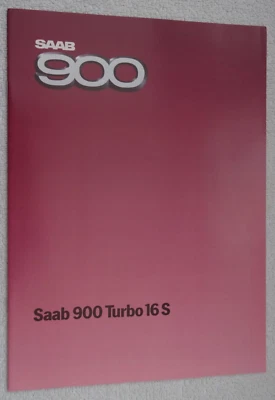 SAAB 900 TURBO 16S Brochure 1984/85: 3-Door Saloon. 14 pages. - Image 1 of 4