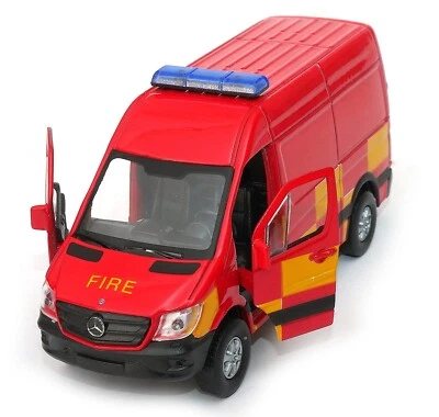 Mercedes-Benz Sprinter Panel Van Fire Car Van Model Diecast 1:34-1:39 Welly - Image 1 of 4