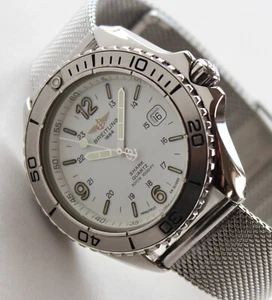 BREITLING Men's Watch, A58605 AEROMARINE SHARK, WHITE DIAL, 41mm, WOW! - Picture 1 of 6