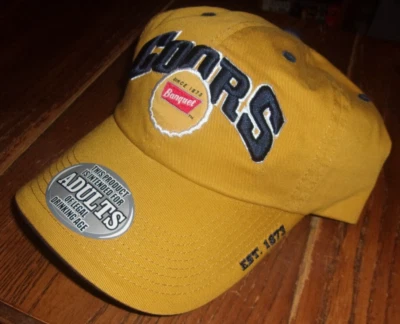 COORS BANQUET VINTAGE CAMIONEROS/GORRA DE BÉISBOL (MUESTRA) ORO/MOSTAZA #3 Foto 1 de 3
