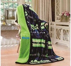 Navajo Print Throw Blanket Sherpa Southwest Native American Indian 50"x60" - Picture 1 of 3