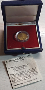 1987 USA 1/10 Oz. Gold Liberty Eagle Box & COA