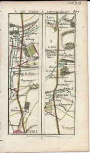 Antique map, Road: Paris to Montlhery. 1774, Guide Royal par L Denis - Picture 1 of 1