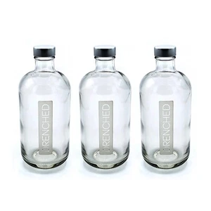Drenched Glass Water Bottle x3- Beverage Drinking Drink Screw Cap Airtight 500ml - Picture 1 of 5