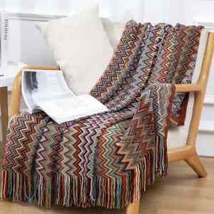 lanket Boho Sofa Blanket Throw Knitted Blanket for Summer Office Nap Rest Towel