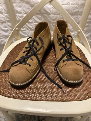 Monkey Boots by Retro Heritage 7.5 US  Suede Tan Mod Grafter Martens Style Low - Image 1 of 4