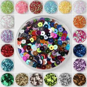 750-3000 Stück Pailletten Glatt Perlen für Kleidung Schmuck 3mm/4mm/5mm/6mm DIY - Bild 1 von 35