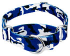 Country Brook Petz® Royal Blue and White Camo Martingale Dog Collar