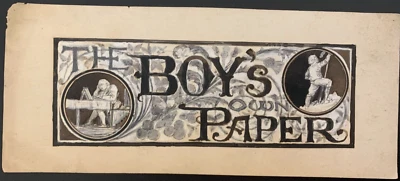 Original Illustration Card 1890s Painting The Boy's Own Paper UK Newspaper - Image 1 of 4