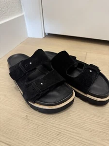 VINCE MEN'S CYPRESS BLACK SUEDE SANDALS Size 11.5 NEW - Picture 1 of 3
