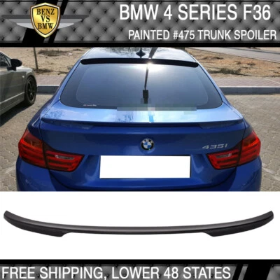 15-20 F36 4 Series Painted # 475 Black Sapphire Metallic Trunk Spoiler ABS Foto 1 de 4