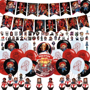 Chucky Party Decorations,Birthday Supplies for Horror Movie Includes Banner - Ca - Picture 1 of 12