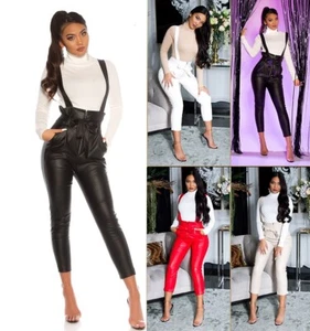 Koucla Pantalones Paperbag De Cuero Sintético Con Cinturón Milax-Fashion - Imagen 1 de 25