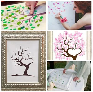 Hochzeitsbaum Weddingtree 30x40 Fingerabdruck Leinwand Hochzeit Gästebuch NEU - Bild 1 von 5