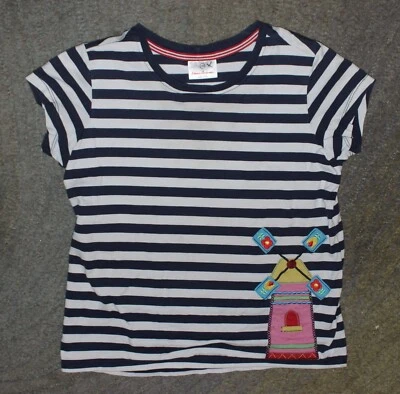 Hanna Andersson Girls Short Sleeve Striped Top - Size (150) 12 - EUC - Image 1 of 4