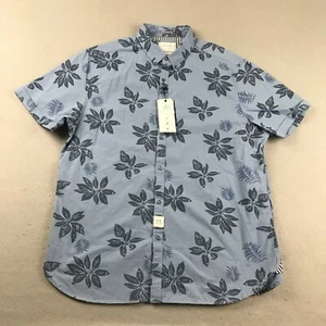 Cactus Man Shirt Mens XL Blue Floral Short Sleeves Button Up Ricky Singh NWT - Picture 1 of 12