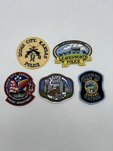Lote de 5 parches coleccionables de la policía de Kansas Leavenworth Dodge City Osage Valley - Imagen 1 de 19