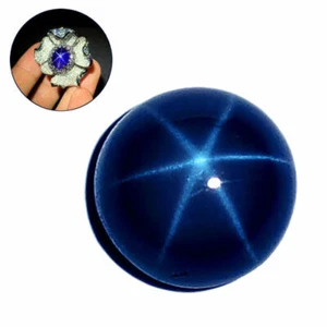 6 Rays Gemstones 6mm Natural Blue Star Sapphire Round Cabochon Loose Stone - Picture 1 of 5