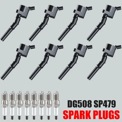 Paquete de 8 bobinas de encendido + bujía de iridio para Ford F450 Super Duty 2003 V8 6,0 L Foto 1 de 4