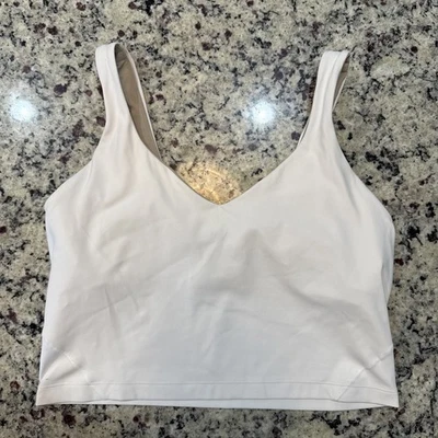 Lululemon Align Tank Top Cropped Black Size 12 Built In Shelf White/Beige Lining - Image 1 of 4