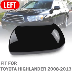 Cubierta de tapa de espejo retrovisor lateral izquierdo del conductor negra para Toyota Highlander 2008-2013 - Imagen 1 de 11