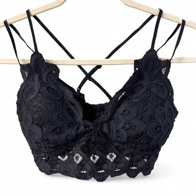 Bralette acolchado de encaje negro anémona talla mediana nuevo sin etiquetas Foto 1 de 4
