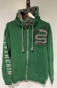 Wizarding World of Harry Potter Slytherin Hoodie Full Zip Sweater Green Large - Picture 1 of 8