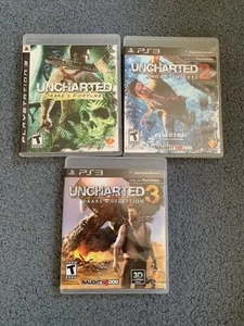 PlayStation 3 Uncharted 1 2 3 Trilogy Lot 3 Games - Imagen 1 de 8