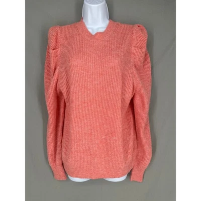 Suéter Loft Mujer Grande Naranja Manga Abullonada Mezcla de Lana Acogedor Pullover Manga Larga Foto 1 de 4
