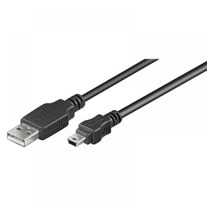 USB 2.0 Hi-Speed Kabel A Stecker  Mini B Stecker schwarz - Länge: 1,80 m - Bild 1 von 1
