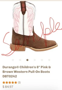 Durango Children's Trail Brown Pink Western Boot DBT0242C   Size 2 - Picture 1 of 17