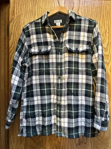 LL Bean Lined Plaid Flannel Size S-Reg - Picture 1 of 4