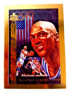1992 ICON SPORTS USA BARCELONA  MICHAEL JORDAN PROFILES GOLD BORDER SP#1 - Picture 1 of 7