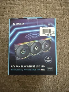 Lian Li UNI FAN TL120 LCD Wireless 12TLLCD1W3B Triple Pack With Controller Black - Afbeelding 1 van 2