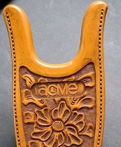 VTG Acme Boot Jack 70s Molded Resin Faux Tooled Western Floral Cowboy Rancher - Foto 1 di 7