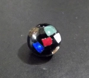 Pequeño botón de bola pisapapeles vintage - base negra/parte superior multicolor (4550) - Imagen 1 de 5