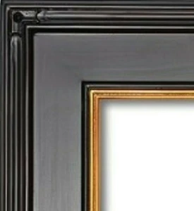 3 Zoll schwarzgold verziert klassischer Bilderrahmen Hochzeitsgalerie PLEIN AIR M14B - Bild 1 von 5