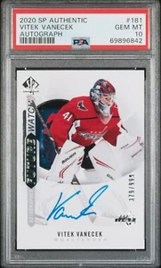 2020 SP Authentic Future Watch /999 Vitek Vanecek PSA 10 Rookie Auto RC FWA #181 - Picture 1 of 2