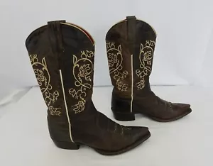 Macie Bean Ladies Leather Brown / Tan Western Fashion Boots 22066 Size 8.5 M EUC - Picture 1 of 10