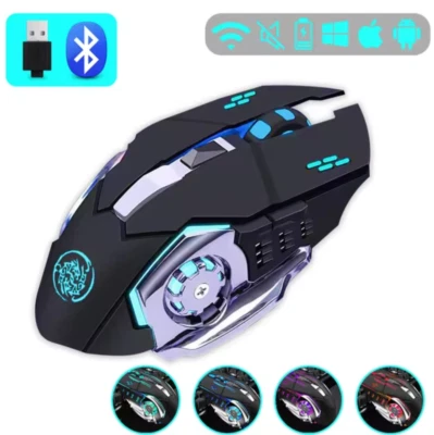 2.4G Wireless Gaming Mouse RGB Backlight with Bluetooth Rechargeable Mouse - Image 1 of 4