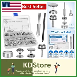 Heavy-Duty 228-Piece Snap Button Kit for Boats & Fabric Repair - Tools Included - Picture 1 of 10