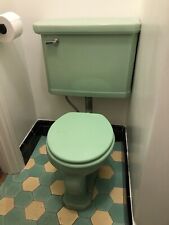 Vtg Mid Century Jadeite Ming Green Eljer Washington Toilet Two-piece